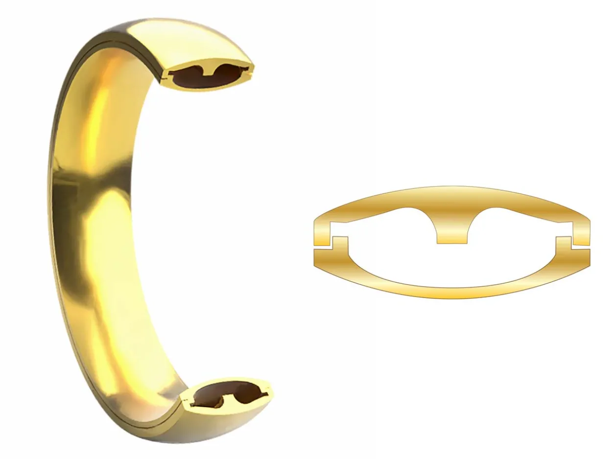 18ct Yellow Gold Court Wedding Ring 5.0mm, Size O, 3.32g Super Lightweight, Laser Hallmarked, Wall Thickness 1.8mm, 100% Recycled Gold
