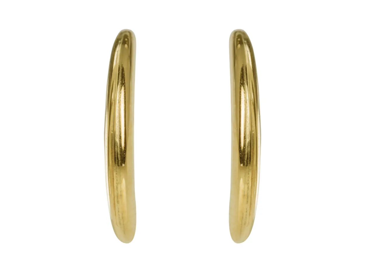 9ct Yellow Gold Crescent Hoop Earrings
