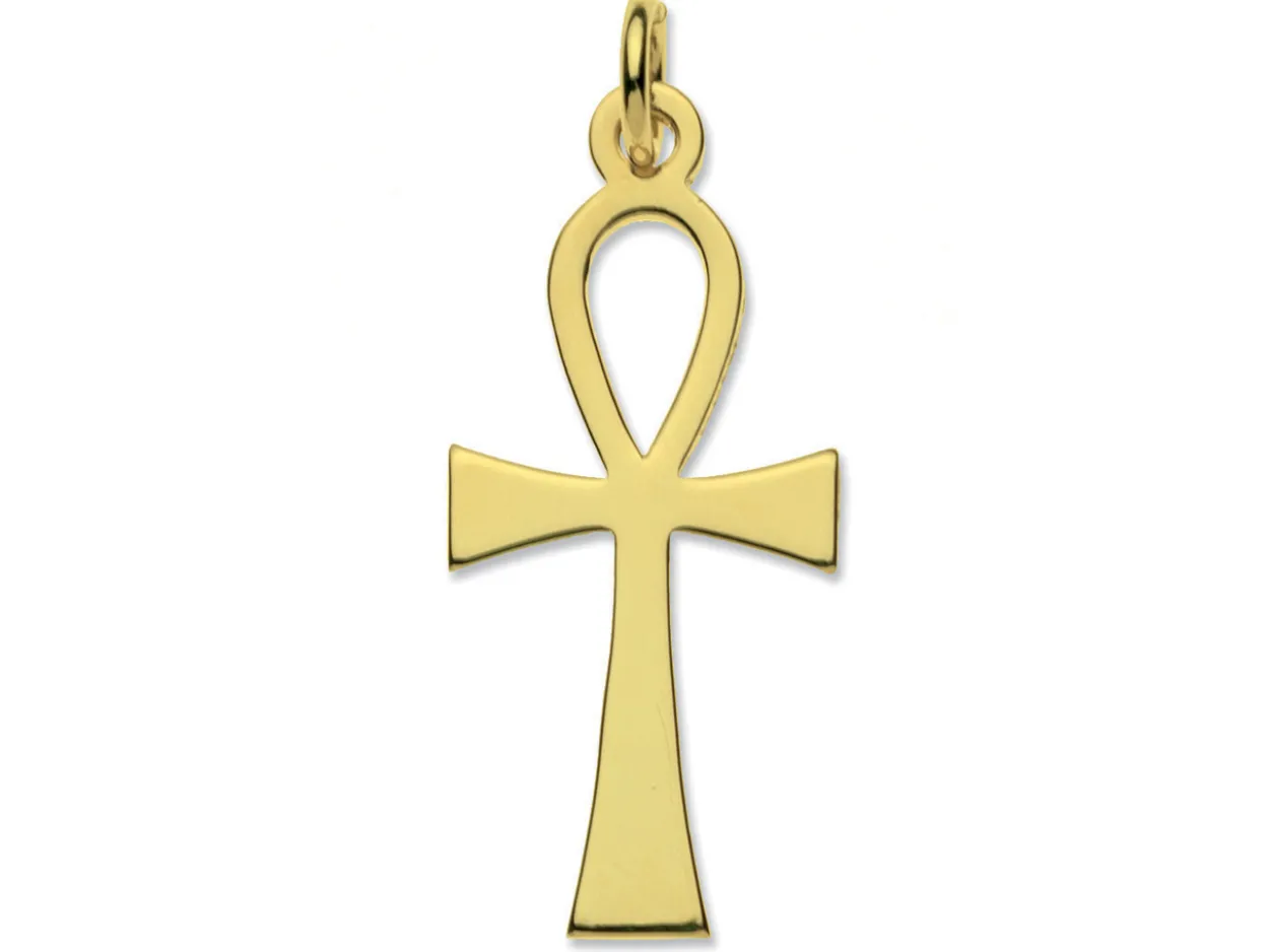 9ct Yellow Gold Cross, Medium Ankh No.25 Unhallmarked