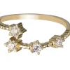 9ct Yellow Gold Cubic Zirconia Celestial Star Adjustable Ring Hallmarked