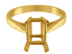 9ct Yellow Gold Dress Ring Octagonal Centre Hallmarked Stone Size 8x6mm Size M 1/2