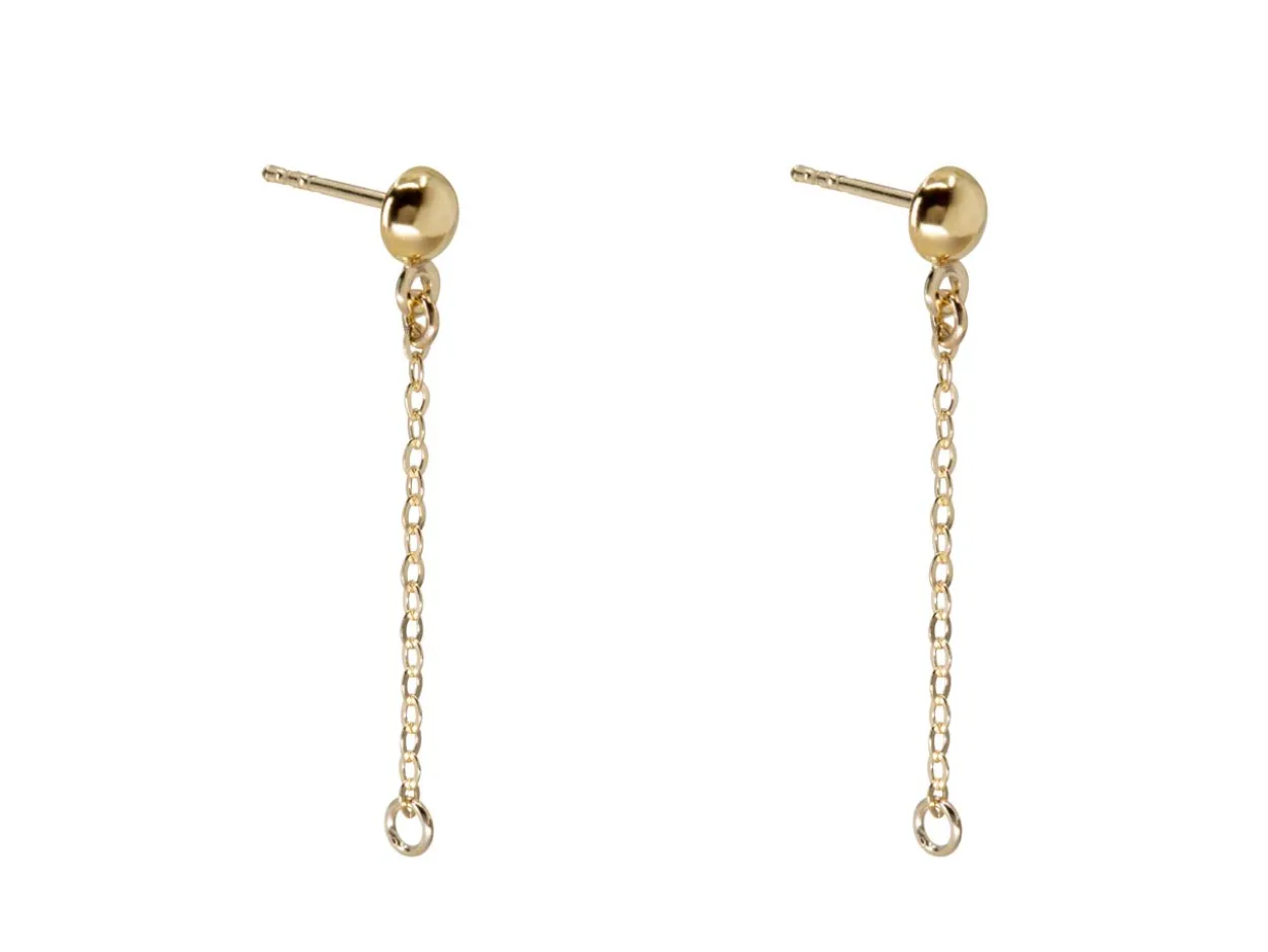 9ct Yellow Gold Dropper Earrings 28mm Pack of 2, 100% Recycled Gold