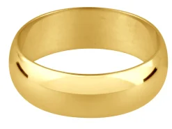 9ct Yellow Gold D Shape Wedding Ring 3.0mm, Size P, 2.9g Heavyweight, Hallmarked, Wall Thickness 1.61mm, 100% Recycled Gold