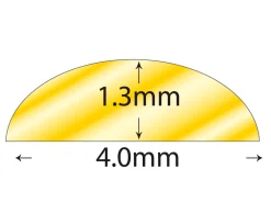 9ct Yellow Gold D Shape Wire 4.00mm X 1.30mm, 100% Recycled Gold