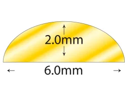 9ct Yellow Gold D Shape Wire 6.00mm X 2.00mm, 100% Recycled Gold
