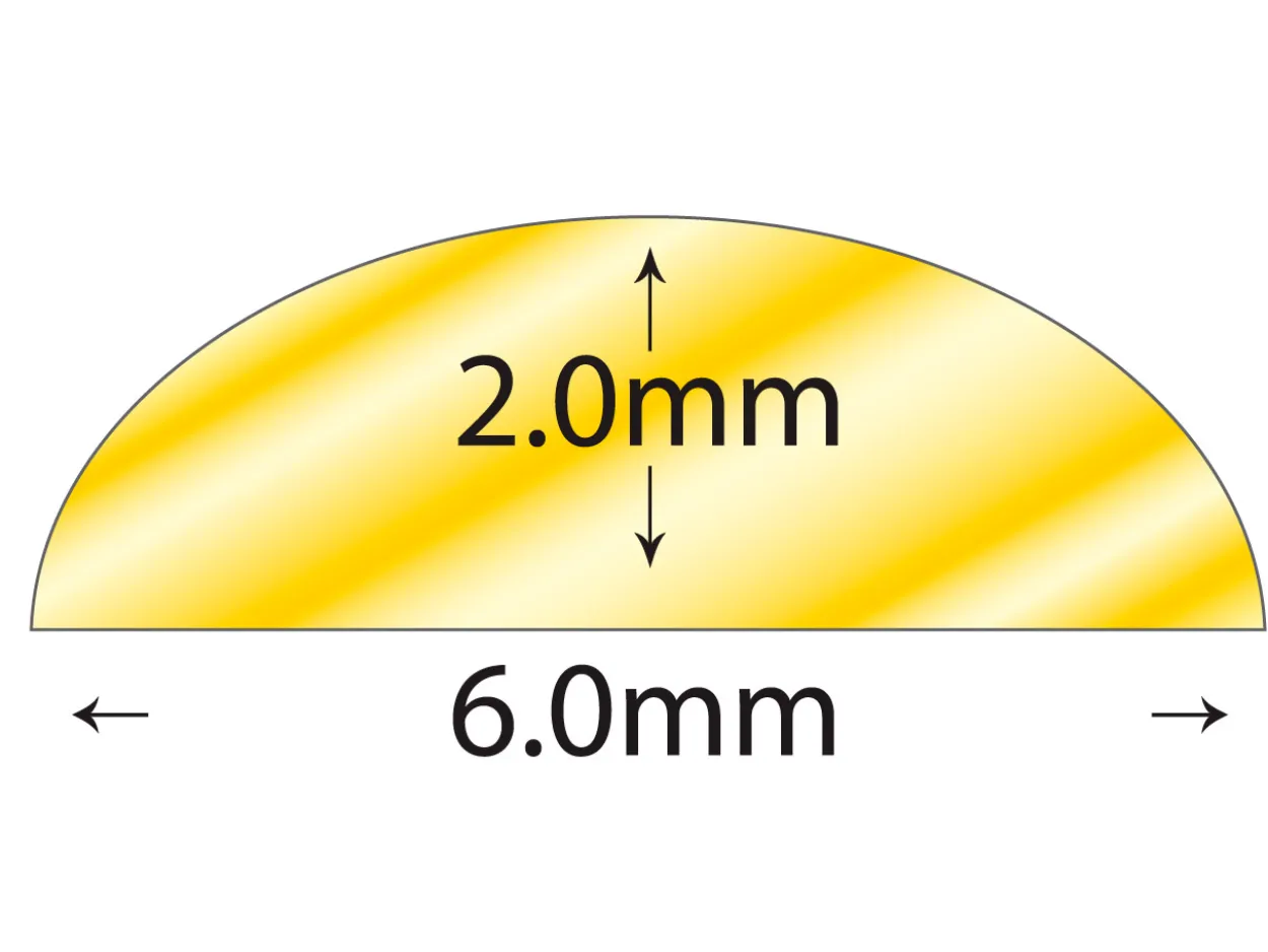 9ct Yellow Gold D Shape Wire 6.00mm X 2.00mm, 100% Recycled Gold