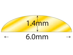 9ct Yellow Gold D Shape Wire 6.00mm X 1.40mm, 100% Recycled Gold