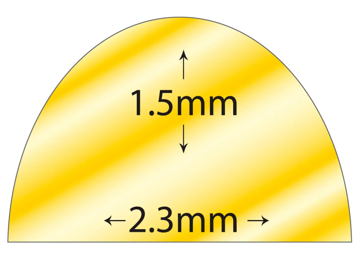 14ct Yellow Gold D Shape Wire 2.30mm X 1.50mm, 100% Recycled Gold