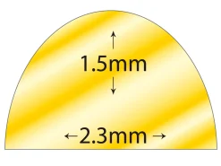 18ct Yellow Gold D Shape Wire 2.30mm X 1.50mm, 100% Recycled Gold