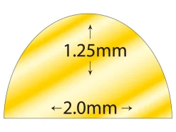 18ct Yellow Gold D Shape Wire 2.00mm X 1.25mm, 100% Recycled Gold
