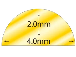 18ct Yellow Gold D Shape Wire 4.00mm X 2.00mm 2618, 100% Recycled Gold