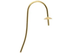 9ct Yellow Gold Earring Hook Wire With 4mm Cup Pack of 2