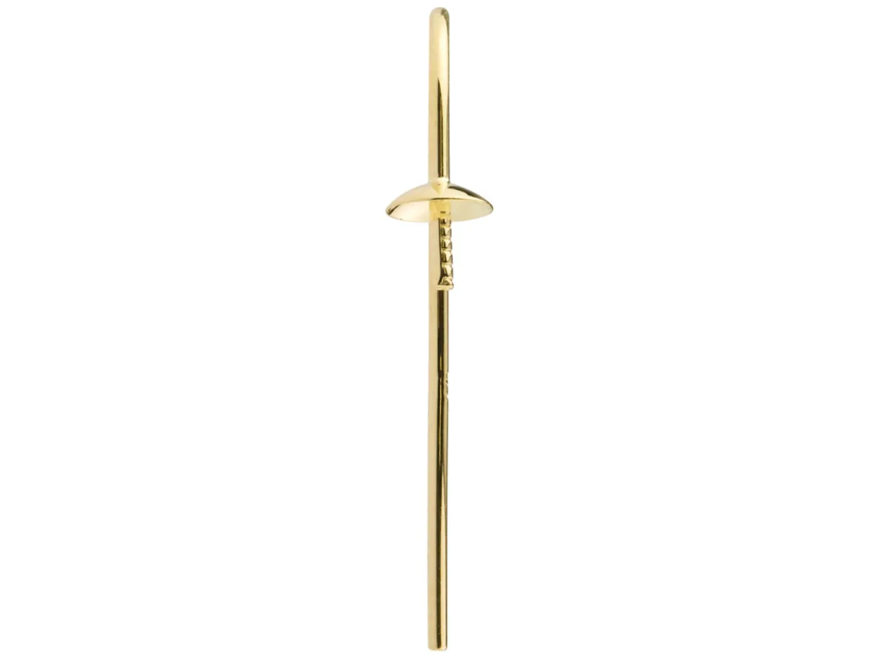 9ct Yellow Gold Earring Hook Wire With 4mm Cup Pack of 2