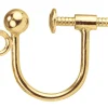 9ct Yellow Gold Ear Screw Bead And Ring 3mm, Round Wire, Unplannished Shank