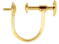 18ct Yellow Gold Ear Screw Cup And Peg 4mm Round Wire Unplannished Shank