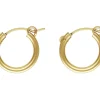 14ct Yellow Gold Filled 15.0mm Creole Hoop Earrings, Pack Of 2