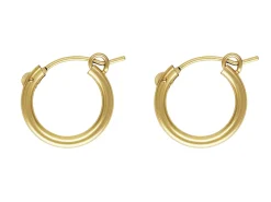 14ct Yellow Gold Filled 15.0mm Creole Hoop Earrings, Pack Of 2
