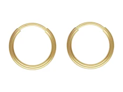 14ct Yellow Gold Filled 12.0mm Endless Sleeper Hoops, Pack Of 2