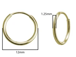14ct Yellow Gold Filled 12.0mm Endless Sleeper Hoops, Pack Of 2