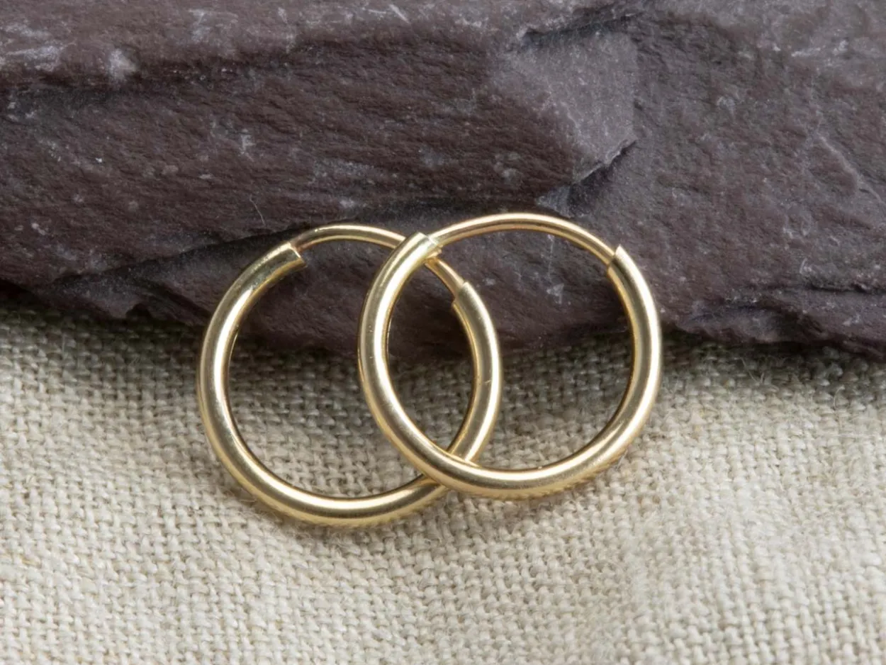 14ct Yellow Gold Filled 20.0mm Endless Hoops, Pack Of 2