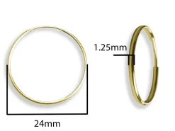 14ct Yellow Gold Filled 24.0mm Endless Hoops, Pack Of 2