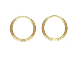14ct Yellow Gold Filled 10.0mm Endless Sleeper Hoops, Pack Of 2