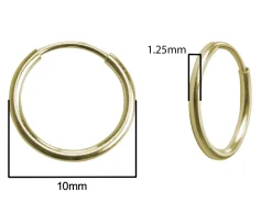 14ct Yellow Gold Filled 10.0mm Endless Sleeper Hoops, Pack Of 2