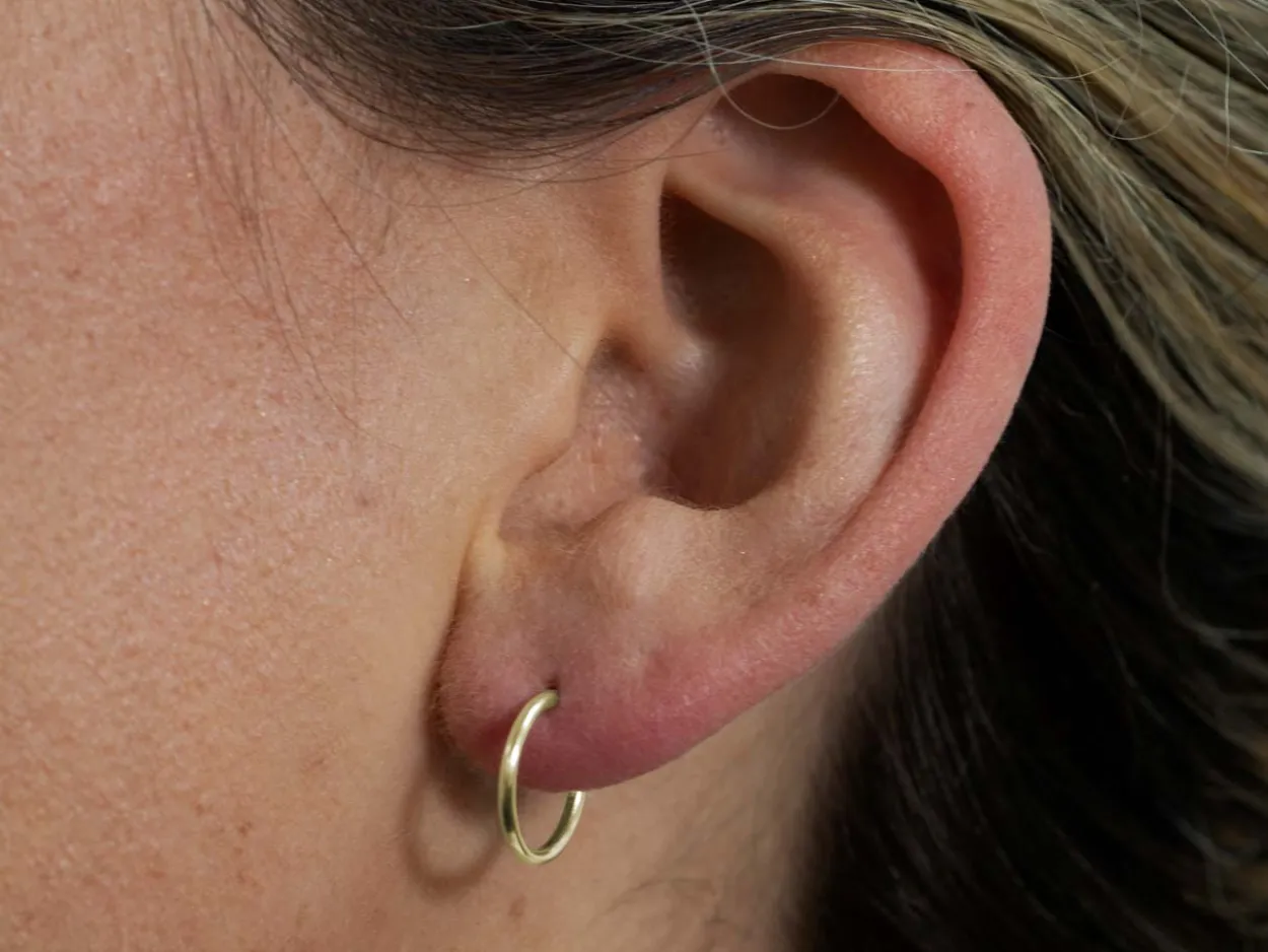14ct Yellow Gold Filled 10.0mm Endless Sleeper Hoops, Pack Of 2