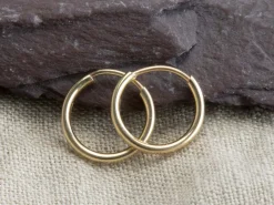 14ct Yellow Gold Filled 10.0mm Endless Sleeper Hoops, Pack Of 2