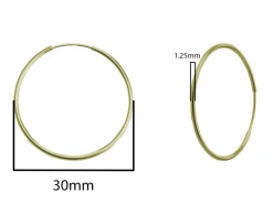 14ct Yellow Gold Filled 30.0mm Endless Hoops, Pack Of 2