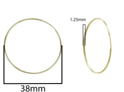 14ct Yellow Gold Filled 38.0mm Endless Sleeper Hoops, Pack Of 2