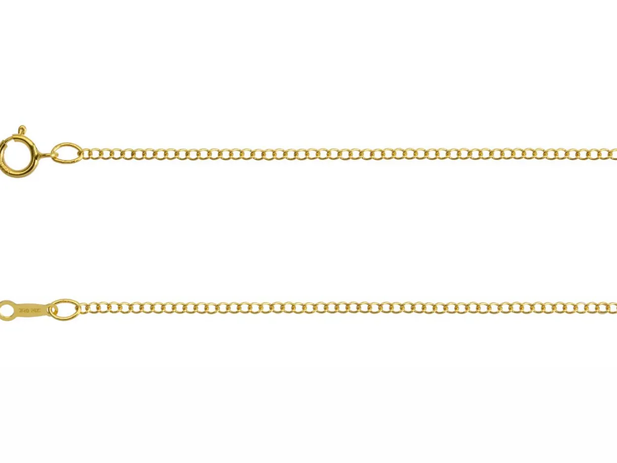 14ct Yellow Gold Filled 1.5mm Open Round Curb Chain 16"/40cm Unhallmarked