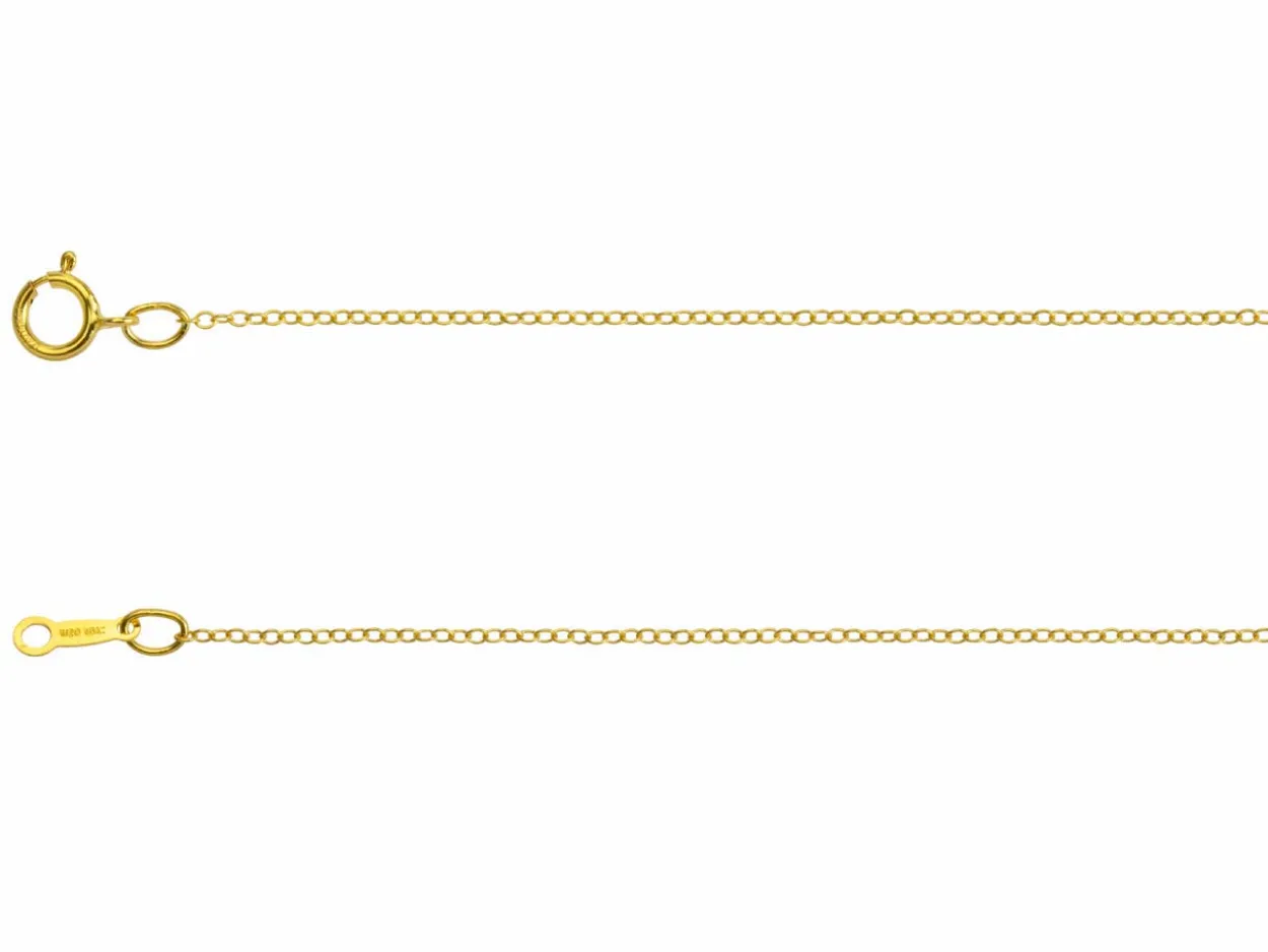 14ct Yellow Gold Filled 1.2mm Oval Trace Chain 18"/45cm Unhallmarked
