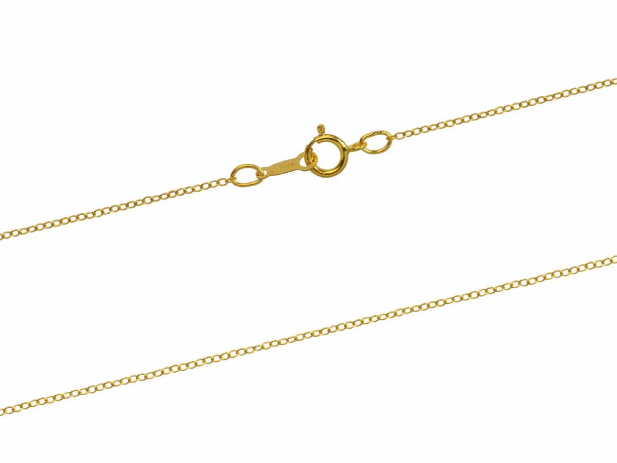 14ct Yellow Gold Filled 1.2mm Oval Trace Chain 18"/45cm Unhallmarked