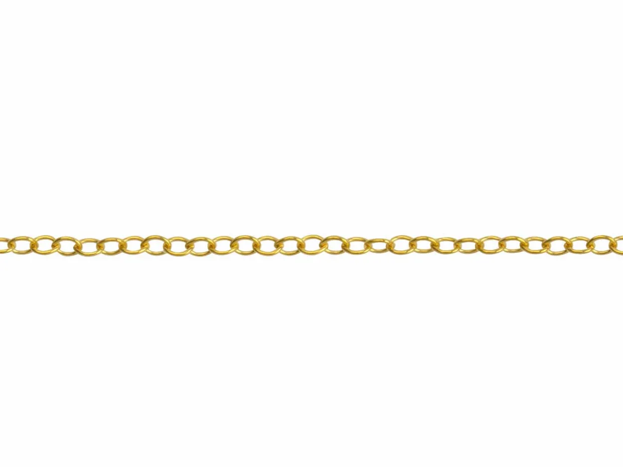 14ct Yellow Gold Filled 1.2mm Oval Trace Chain 18"/45cm Unhallmarked