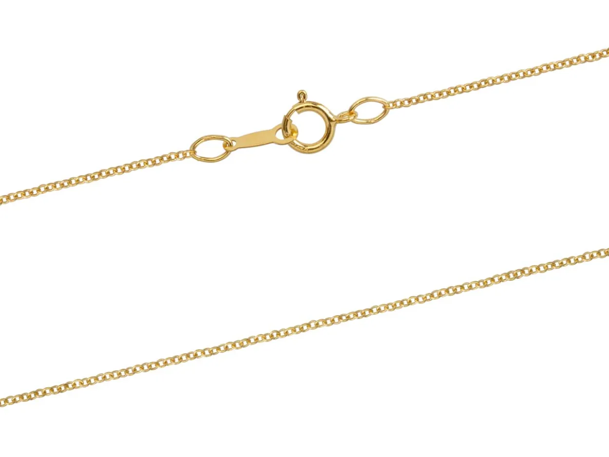 14ct Yellow Gold Filled 1.1mm Oval Trace Chain 18"/45cm Unhallmarked