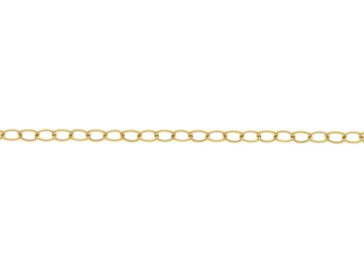 14ct Yellow Gold Filled 2.2mm Oval Trace Chain Loose Unhallmarked