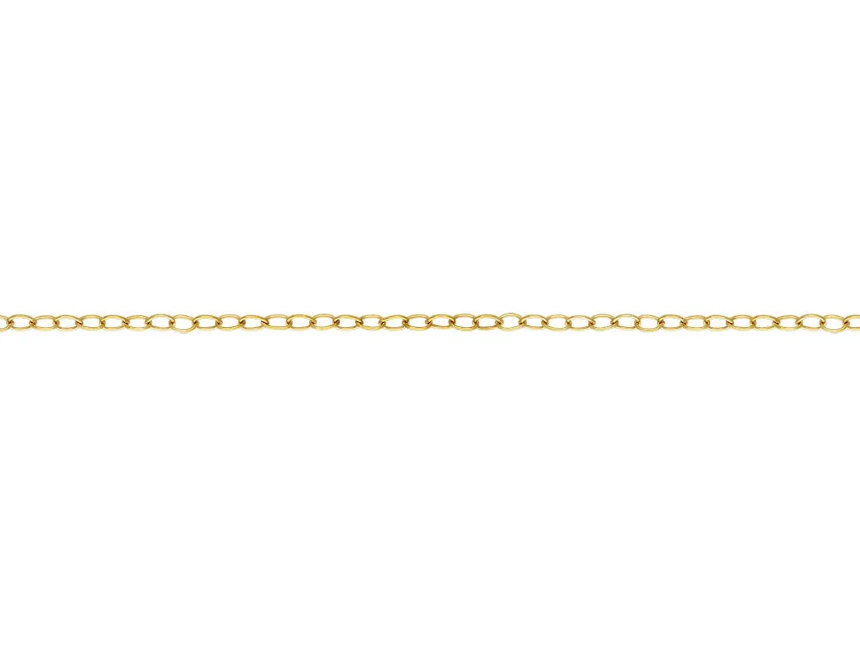 14ct Yellow Gold Filled 1.3mm Oval Trace Chain Loose Unhallmarked