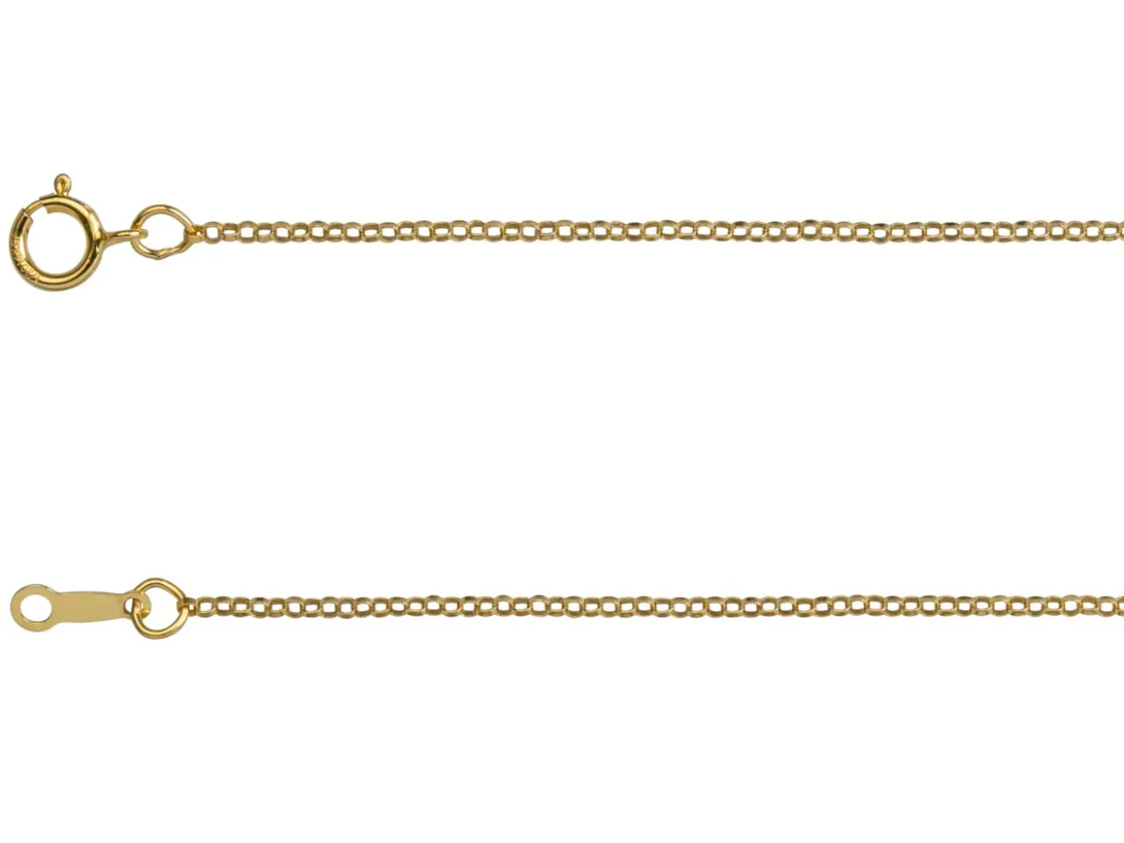 14ct Yellow Gold Filled 1.1mm Round Belcher Chain 20"/50cm Unhallmarked