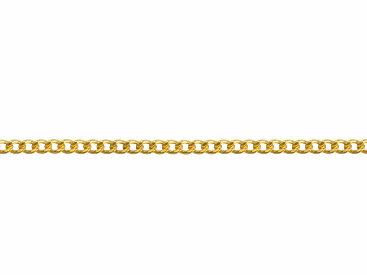 14ct Yellow Gold Filled 1.2mm Round Curb Chain 18"/45cm Unhallmarked