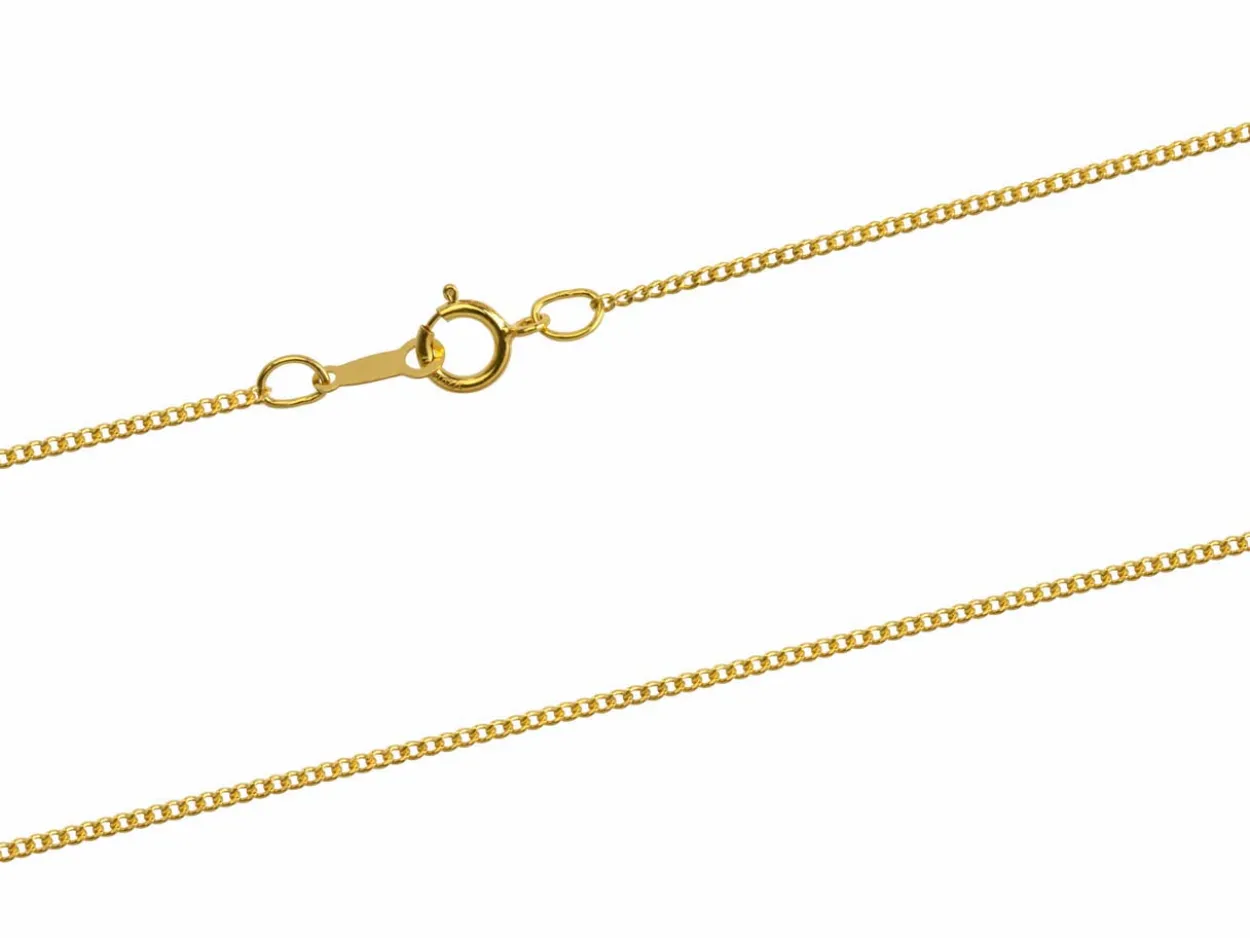14ct Yellow Gold Filled 1.2mm Round Curb Chain 16"/40cm Unhallmarked