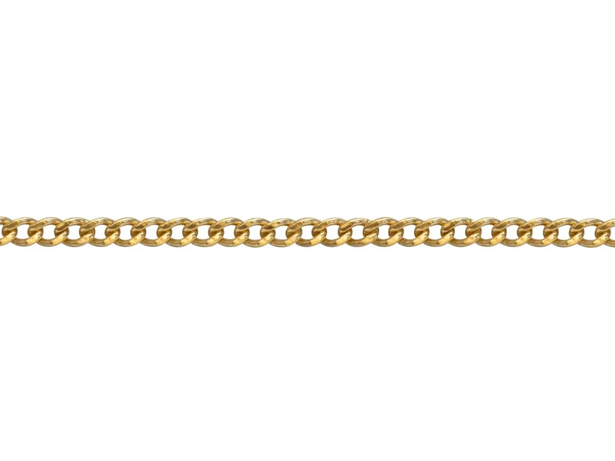 14ct Yellow Gold Filled 2.0mm Round Curb Chain 18"/45cm Unhallmarked