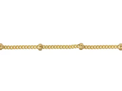 12ct Yellow Gold Filled 1.0mm Round Curb Chain With Bead Station Loose Unhallmarked