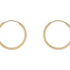 14ct Yellow Gold Filled 20mm Textured Endless Sleeper Hoop Earrings, Pack Of 2