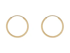 14ct Yellow Gold Filled 20mm Textured Endless Sleeper Hoop Earrings, Pack Of 2