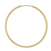 14ct Yellow Gold Filled 40mm Textured Endless Sleeper Hoop Earring