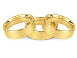 18ct Yellow Gold Flat Court Easy Fit Wedding Ring 4.0mm, Size P, 6.0g Medium-weight, Hallmarked, Wall Thickness 1.65mm, 100% Recycled Gold