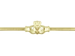 9ct Yellow Gold Flat Ring Df8381 1.50mm Hallmarked Pierced Maids Claddagh, 100% Recycled Gold