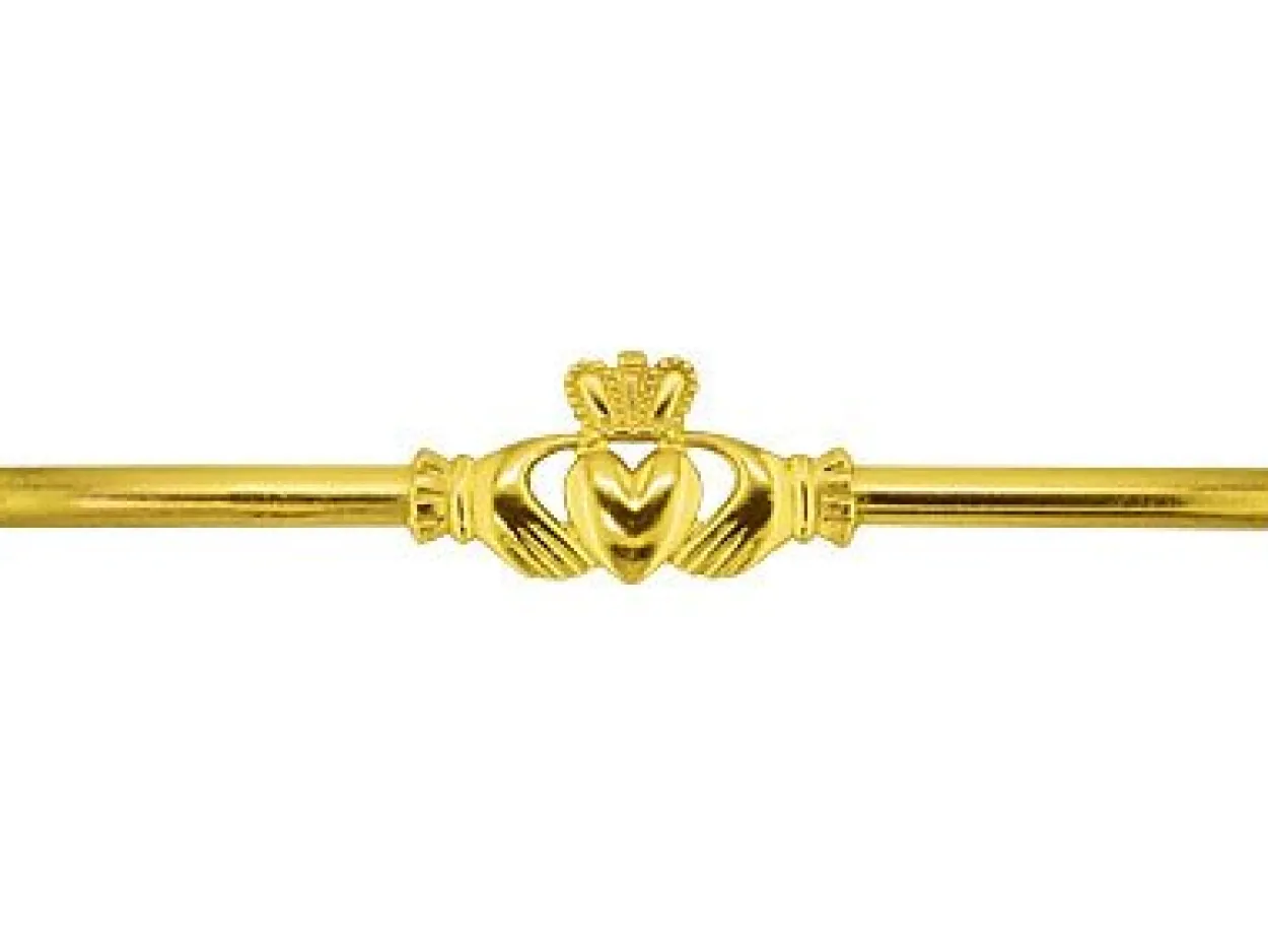 9ct Yellow Gold Flat Ring Df8382 1.70mm Hallmarked Embossed Gents Claddagh Ring, 100% Recycled Gold