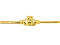 9ct Yellow Gold Flat Ring Df8380 1.30mm Hmembossed Ladies Claddagh, 100% Recycled Gold